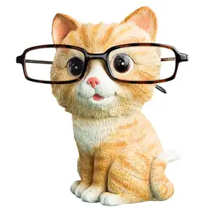 수지 동물 공예 귀여운 고양이 동물 모양의 수지 안경 홀더 선반 홈 장식 최고의 선물 어린이 친구