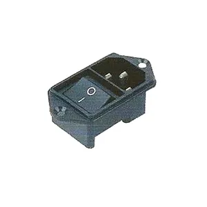10A 250VAC 3 Pin Inlet Connector Plug Certification Approval AC Power Socket With On Off Rocker Switch