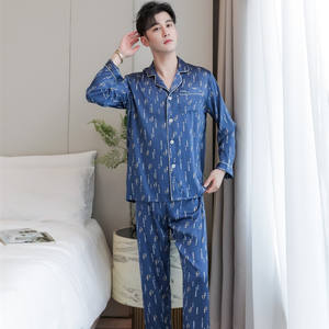 Pijama <span class=keywords><strong>de</strong></span> seda helada para hombre, pantalones largos <span class=keywords><strong>de</strong></span> manga larga con solapa, traje <span class=keywords><strong>de</strong></span> noche <span class=keywords><strong>de</strong></span> dos piezas, ropa <span class=keywords><strong>de</strong></span> dormir <span class=keywords><strong>de</strong></span> talla grande <span class=keywords><strong>de</strong></span> satén para otoño <span class=keywords><strong>2022</strong></span> - Product Image 5