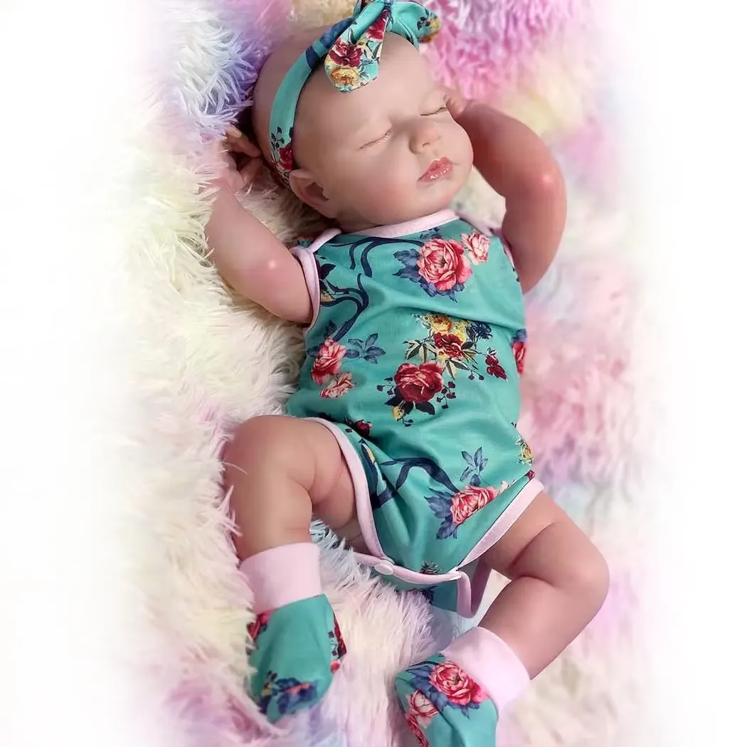 R & B Hot Selling Handwurzel iges Haar Lächeln Reborn Mini Toys Girl Schöne Neugeborene Silikon Baby puppe