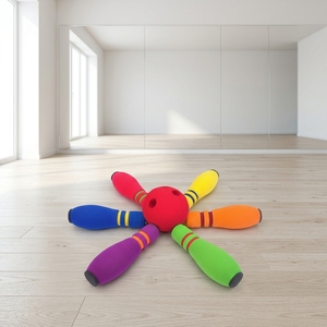 Jeu de bowling 6 quilles <span class=keywords><strong>en</strong></span> <span class=keywords><strong>mousse</strong></span> de caoutchouc NBR pour enfants, fabriqué <span class=keywords><strong>en</strong></span> Chine par un fabricant OEM, pour les sports d'intérieur - Product Image 3