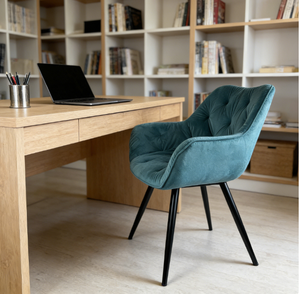 Elegante Silla de Comedor de Terciopelo con Estructura Metálica, Silla Contemporánea de Tela Bouclé para Salón de Hotel, Hogar y <span class=keywords><strong>Restaurante</strong></span> - Product Image 2