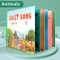 Version éducative Livre occupé pour enfants Animal de ferme Dinosaure Livre autocollant réutilisable Activité Livre silencieux coloré avec crochet et boucle