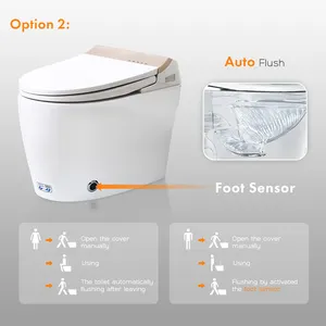 WC elettronico Auto-aperto e senza serbatoio di nuovo design con WC intelligente intelligente