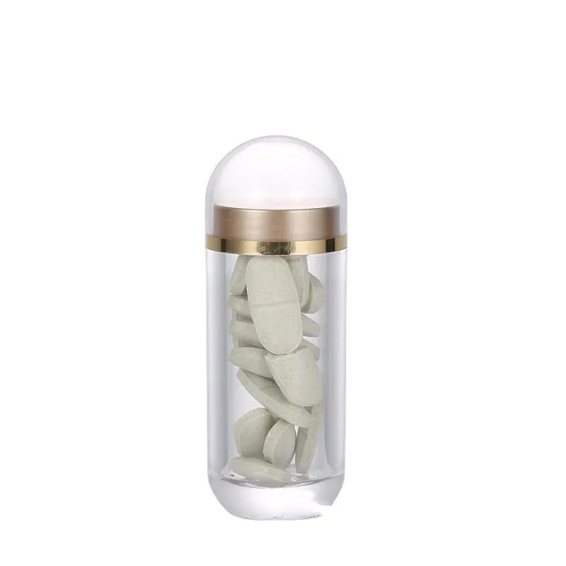 Botella vacía de plástico transparente para pastillas de medicina, frasco de plástico acrílico para tabletas y envases de polvo de azafrán, 30 ML