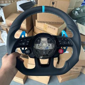 Conjunto deportivo de <span class=keywords><strong>volante</strong></span> de fondo plano de cuero totalmente perforado adecuado para Audi A1 A3 A4 A5 A6 A7 Q3 Q5 Q7 Plug and <span class=keywords><strong>Play</strong></span> - Product Image 5