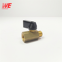 Mini vanne à bille en laiton filetée 1/8\", 1/4\", 3/8\", 1/2\" BSP mâle vers femelle, vanne d'arrêt d'huile pour compresseur d'air