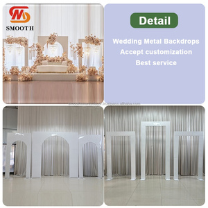 ของตกแต่งโค้งโลหะสีขาวคลาสสิกแบบเรียบหรู สำหรับตกแต่งเวทีงานแต่งงาน - Product Image 4