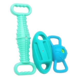 Balle sonore pour chien, jouet interactif en TPR, résistant aux morsures, anneau de traction, jouet pour animaux de compagnie, orange, bleu, 20cm, 240g - Product Image 2