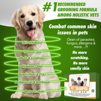 Barre de savon à shampooing pour animaux de compagnie OEM Chiens Chats Herbal Healing Peau sèche Soulagement des démangeaisons Contrôle des odeurs Savon doux et facile à utiliser Barre de savon pour animaux de compagnie