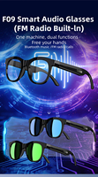 Gafas Inteligentes con Audio, Bluetooth V5.3, Lentes Fotocromáticas, Altavoz de Oído Abierto, Llamadas Manos Libres, Control Táctil, Resistencia al Agua IPX4, Radio FM, para Exteriores