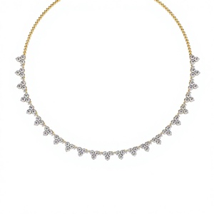 Collar de diamantes de talla brillante graduada para mujer al por mayor, joyería de laboratorio, chapado en oro macizo de 14K, estilo étnico tipo tenis - Product Image 4