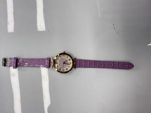 Reloj de cuarzo analógico Hyf A104, caja redonda de 32 mm, correa de cuero morado, reloj informal de moda para mujer - Product Image 3