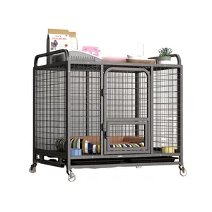 Cage de luxe à une seule couche pliable en acier inoxydable pour chien