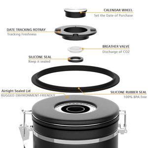 Barattolo per Alimenti in Acciaio Inox 304 con Logo Personalizzato, Ermetico con Finestra Trasparente, Regalo Promozionale, Contenitore <span class=keywords><strong>Sottovuoto</strong></span> per Caffè da Ufficio - Product Image 5