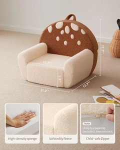 Poltrona per Bambini a Forma di Orsacchiotto in Velluto, <span class=keywords><strong>Divano</strong></span> Singolo Comprimibile e Arrotolabile per il Sonno del Bambino - Product Image 2