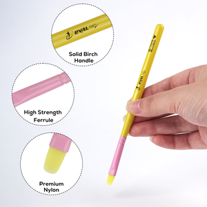 Juego de 7 Pinceles Profesionales para Decoración de Uñas, Mango de Madera de Abedul Amarillo, Pinceles de Gel con Pelo de Nailon Premium para Salón de Uñas - Product Image 2