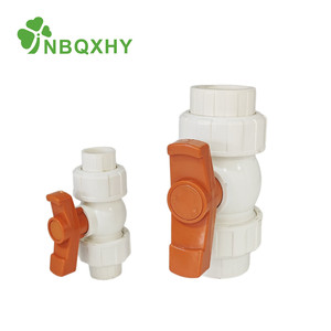Vanne à boisseau sphérique double union en <span class=keywords><strong>PVC</strong></span> blanc, prix usine, 1/2-4 pouces, ANSI DIN PN16, manuelle, haute pression pour alimentation en eau - Product Image 4
