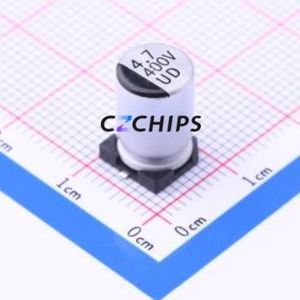 ตัวเก็บประจุอิเล็กโทรไลต์อะลูมิเนียมแบบ SMD รุ่น UD2G4R7M0812, ขนาด D8xL12.5 มม. ความจุ 4.7uF 20% 400V ขา 8 มม. - Product Image 1