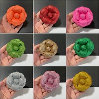 Haut de gamme plaqué argent petit parfumé Gertrude fleur camélia broche broches brillant tissu pince à chaussures accessoire de mode pour les enfants