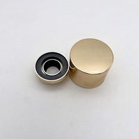 Tapón magnético para perfume, redondo, brillante, dorado, 15mm, con hombro magnético RCZ11907