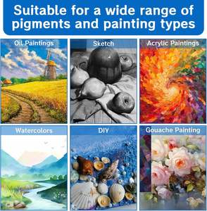 <span class=keywords><strong>Lienzo</strong></span> estirado para pintar, <span class=keywords><strong>lienzo</strong></span> de pintura en blanco mezclado de algodón y lino, marco de lona de madera maciza para acrílicos y pinturas al óleo - Product Image 5