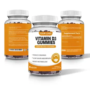Private Label Supplement Vitamine D3 Gummy 50000 5000iu Veganistische Calcium Vitamine D3 K2 Gummies