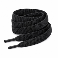 Lacets plats noirs mats tissés en gros 120 cm pour baskets décontractées OEM ODM Mingjia