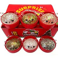 Jouet sensoriel de Noël en forme de boulette à presser, avec perles éclatantes, souple, à rebond lent, anti-stress, pour garçons