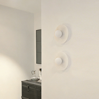Lámpara de Pared Minimalista de Alabastro, Aplique de Pared Redondo de Alabastro, Aplique de Pared Moderno de Mármol y Alabastro, Luz de Pared de Alabastro