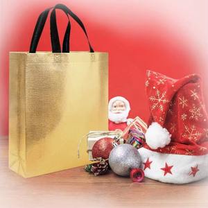 Custom Logo Gold Metallic Laminated Non Woven <b>Tote</b> <b>Bag</b> <b>Canvas</b> Unique Letter Pattern Three-dimensional Sewing Foldable Shoulder - Product Image 3