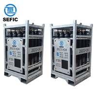 DNV 2.7-1 Porte-bouteilles de bouteilles de gaz offshore galvanisé standard Conteneur 4*4 avec cadre de levage Faisceau de porte-bouteilles d'azote