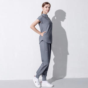 Uniforme Quirúrgico Premium para <span class=keywords><strong>Mujer</strong></span>, Bata Elástica y Parte Superior de <span class=keywords><strong>Jersey</strong></span>, Conjunto de Uniformes Médicos para Dentistas y Enfermeras en Clínica - Product Image 3