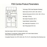 Printer 3D FDM Desktop Kecepatan Tinggi Multi Warna Kontrol Jarak Jauh Wifi Volume Cetak Besar Bambu Lab P2S Combo untuk Pendidikan di Rumah