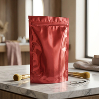 Sachet en aluminium alimentaire personnalisé avec fermeture éclair, finition brillante, anti-odeur, thermoscellable, plat et auto-adhésif