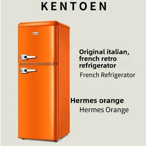 KenToen French Retro Refrigerator Freezer Double Door 98L Auto-Defrost Household Small Rental Dormitory First-Class Energy KenTo - Product Image 2