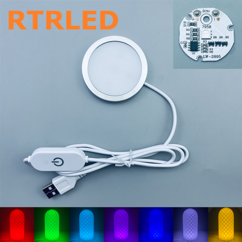 USB Circular Ultra Thin Aluminum Lamp Super Bright 5V LED Aluminum Bambu Lab Light 3D-Printed Model Display Decorated
