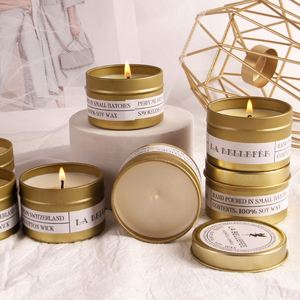 Velas Aromáticas La Bellefe en Lata Metálica, 100% Cera de Soya, Hechas a Máquina, Sin Humo, Minimalistas, Modernas, Ecológicas, para Navidad y Acción de Gracias - Product Image 2