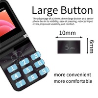 I15 Pro Ponsel Lipat Dual Kartu Non-Smartphone untuk Darurat, Lansia, Ponsel 2G, Pemutar Video, Senter, Radio FM, Telepon Suara