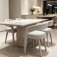 Chaise de salle à manger moderne de luxe en tissu avec éponge haute densité, personnalisable, pour restaurants et hôtels – Vente en gros usine nordique