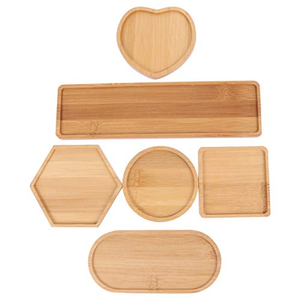 Assiette de service écologique en bambou noir pour aliments, fruits et collations - Product Image 1