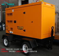 Generador Diésel Portátil Silencioso Tipo Remolque de 30kw/kva, 50kw/kva, 80kw, 100kw/kva, 150kw con ATS, 1/3 Fases, 24v DC, en Venta