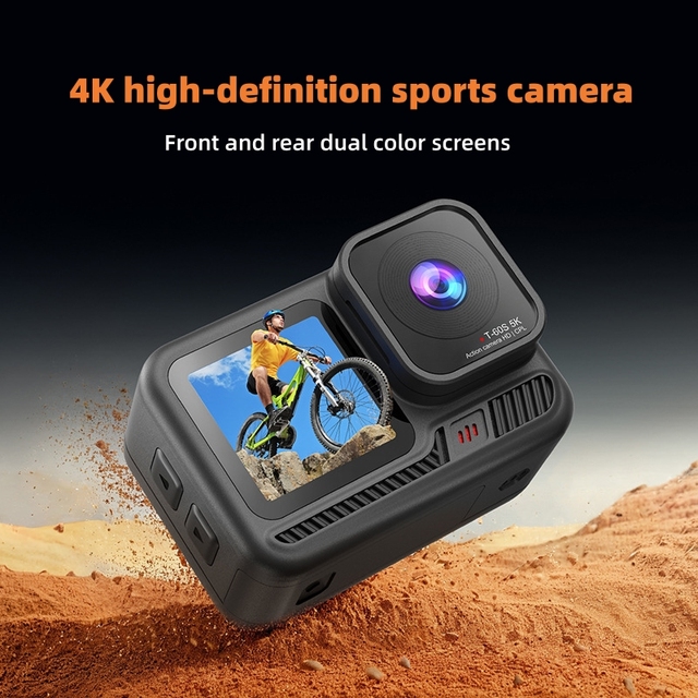 High Definition Dual Screen 4K Waterproof Sports Camera Outdoor Cycling WIFI Wireless Shooting Skiing Diving Camera T-60S