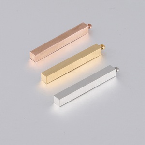 Wholesale Stock 5*40mm Stainless Steel Custom Engraved Cuboid bar Pendant for <b>Necklace</b> - Product Image 2