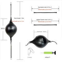Ballon de vitesse à corde élastique suspendu en polyuréthane pour enfants, sac de frappe de boxe en forme de poire pour l'entraînement de dodge