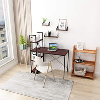 Bureau de travail moderne en métal convertible, extensible et pliable avec rangement pour l'étude, l'écriture, le PC/ordinateur portable, les repas, les jeux - Bureau à domicile