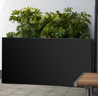 Jardinière rectangulaire contemporaine en acier pour extérieur, grande taille, avec trou de drainage, revêtement poudré, pour la maison