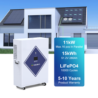 Batería LiFePO4 Powergo Todo en Uno de 51.2V 304Ah 6.6kWh con Inversor de 11KW, Comunicación CAN, IP65, Sistema Híbrido de Almacenamiento de Energía para el Hogar