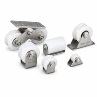 Roue à poulie en acier inoxydable avec fixation en nylon pour porte coulissante, roulement de positionnement en polypropylène, rouleau de guidage pour rail