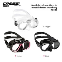 Masque de plongée étanche Cressi ACTION pour la plongée sous-marine et le snorkeling, en silicone pour enfants avec lentille en verre trempé de 4,0 mm, compatible